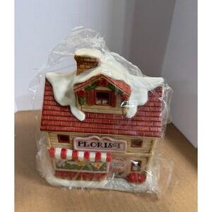 Vtg Homco christmas Village Florist New Old Stock